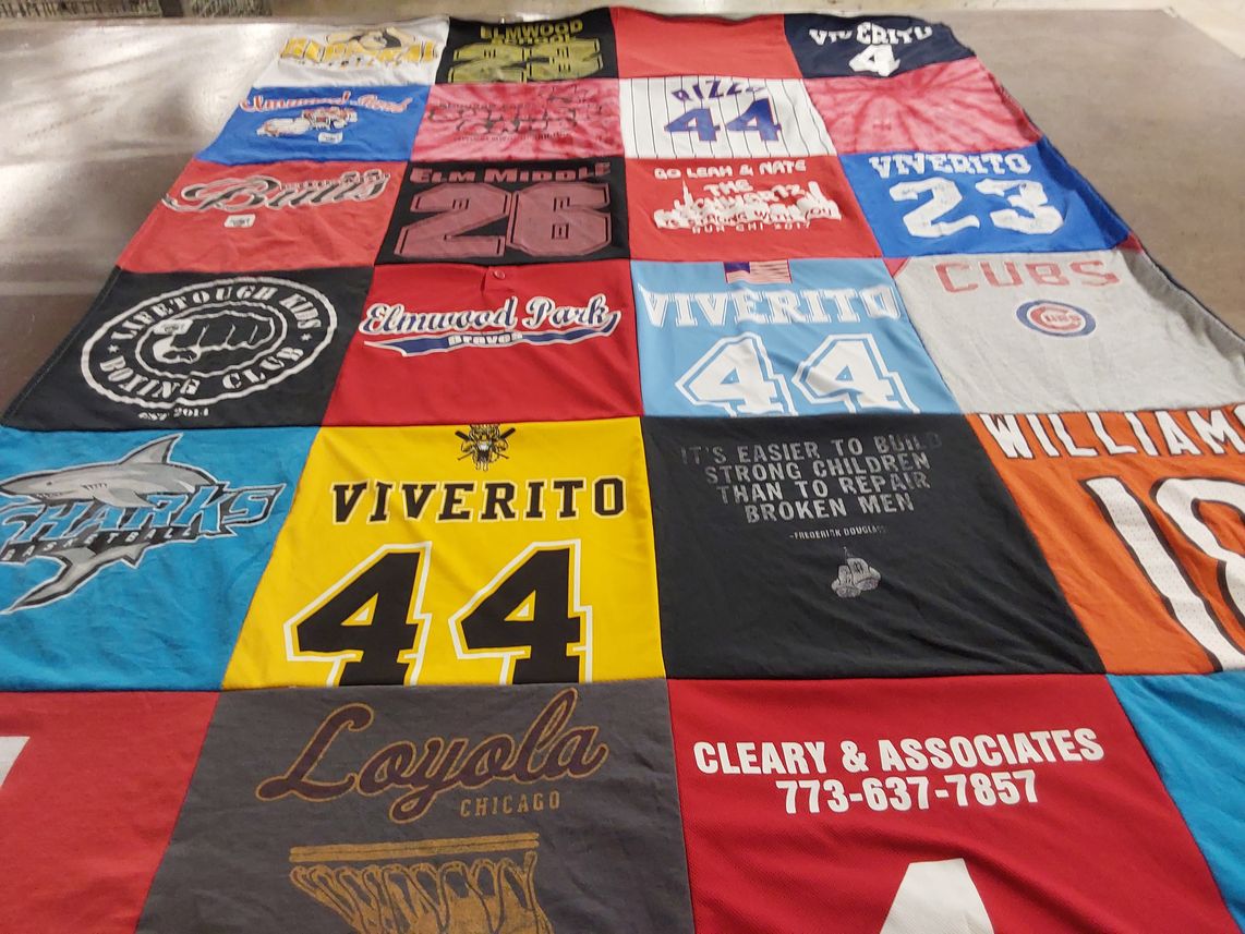 T-shirt quilt featuring elmwood park brave by Amy from IL