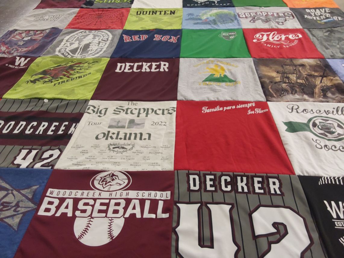 T-shirt quilt featuring woodcreek high school baseball by Cynthia from CA
