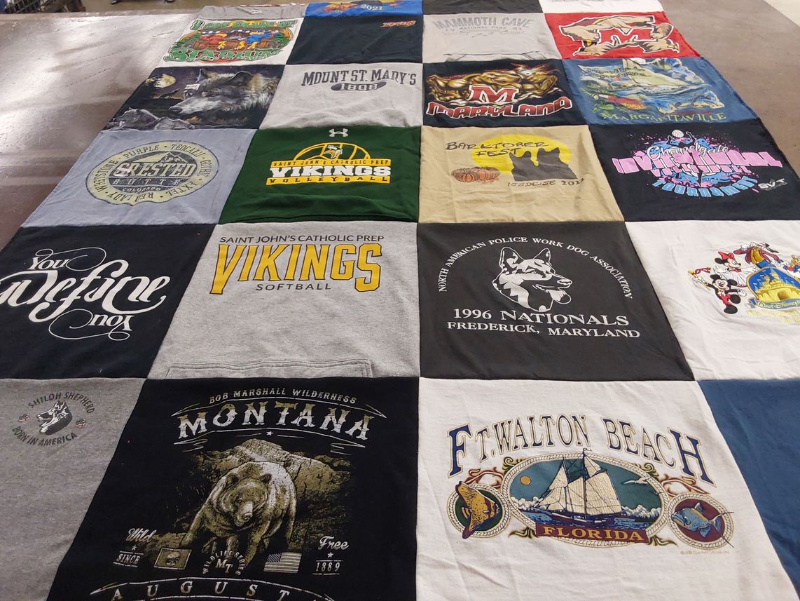 T-shirt quilt featuring saint john's catholic prep vikings softball by Jennifer from MD