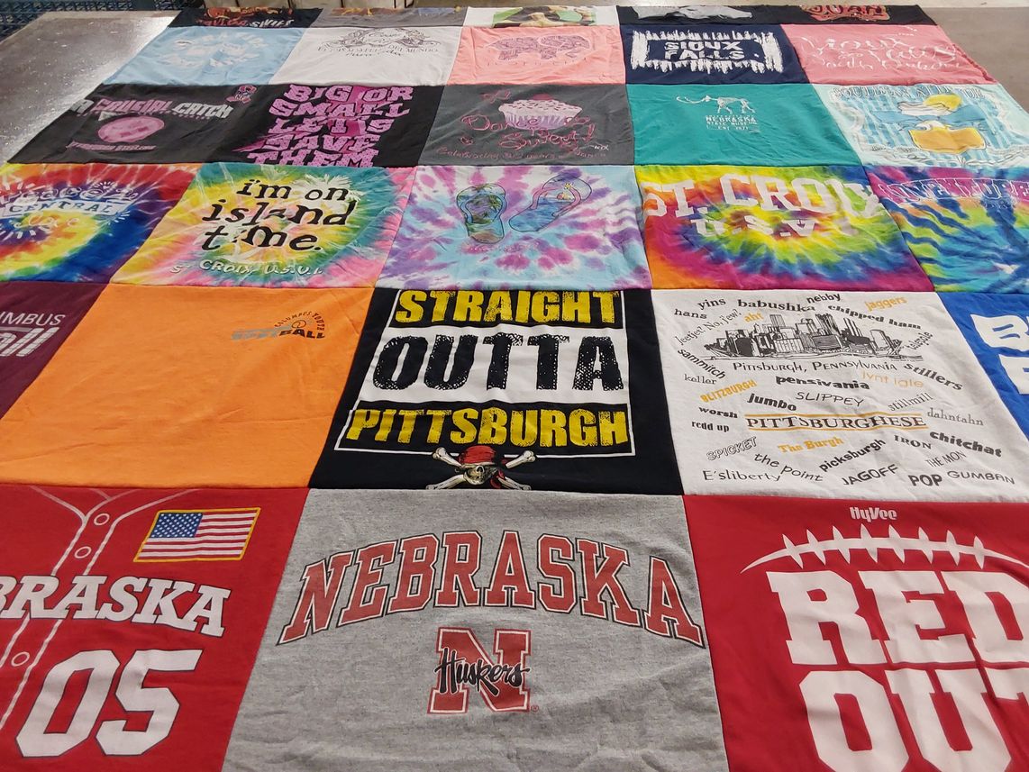T-shirt quilt featuring nebraska huskers by Christine from NE
