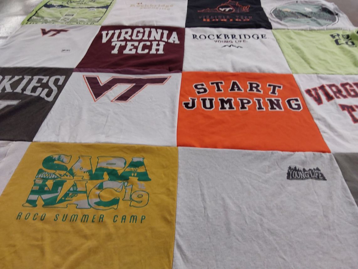 T-shirt quilt from virginia tech by Amy from VA