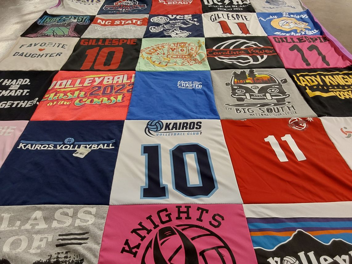 T-shirt quilt from nc state university by April from NC