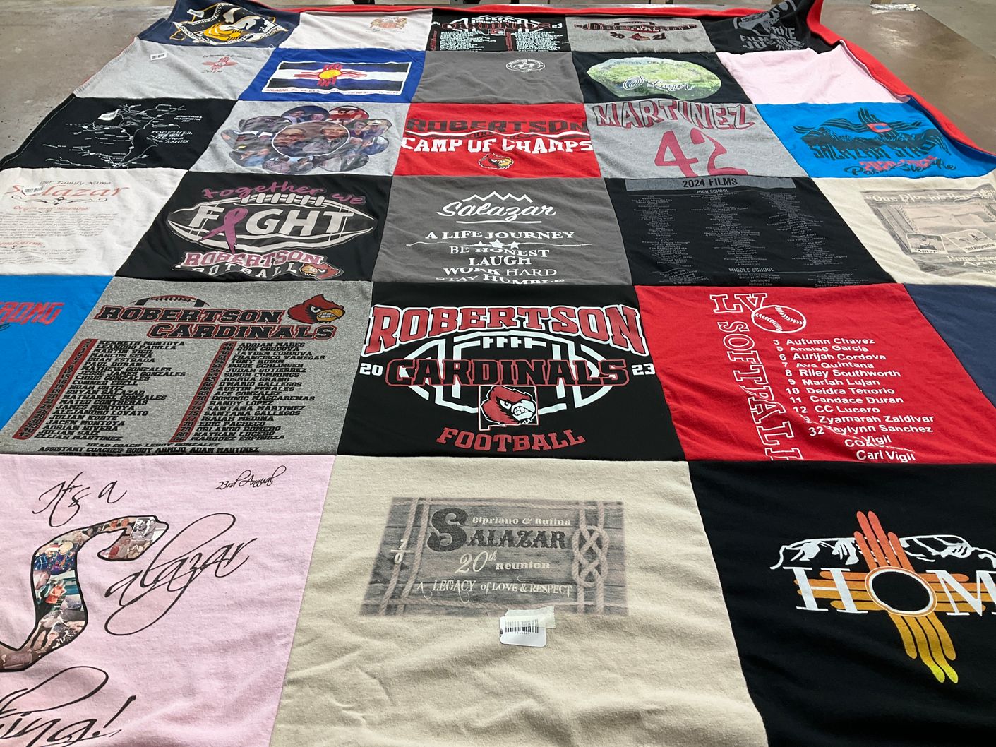 T-shirt quilt featuring robertson cardinals by Elijah from NM