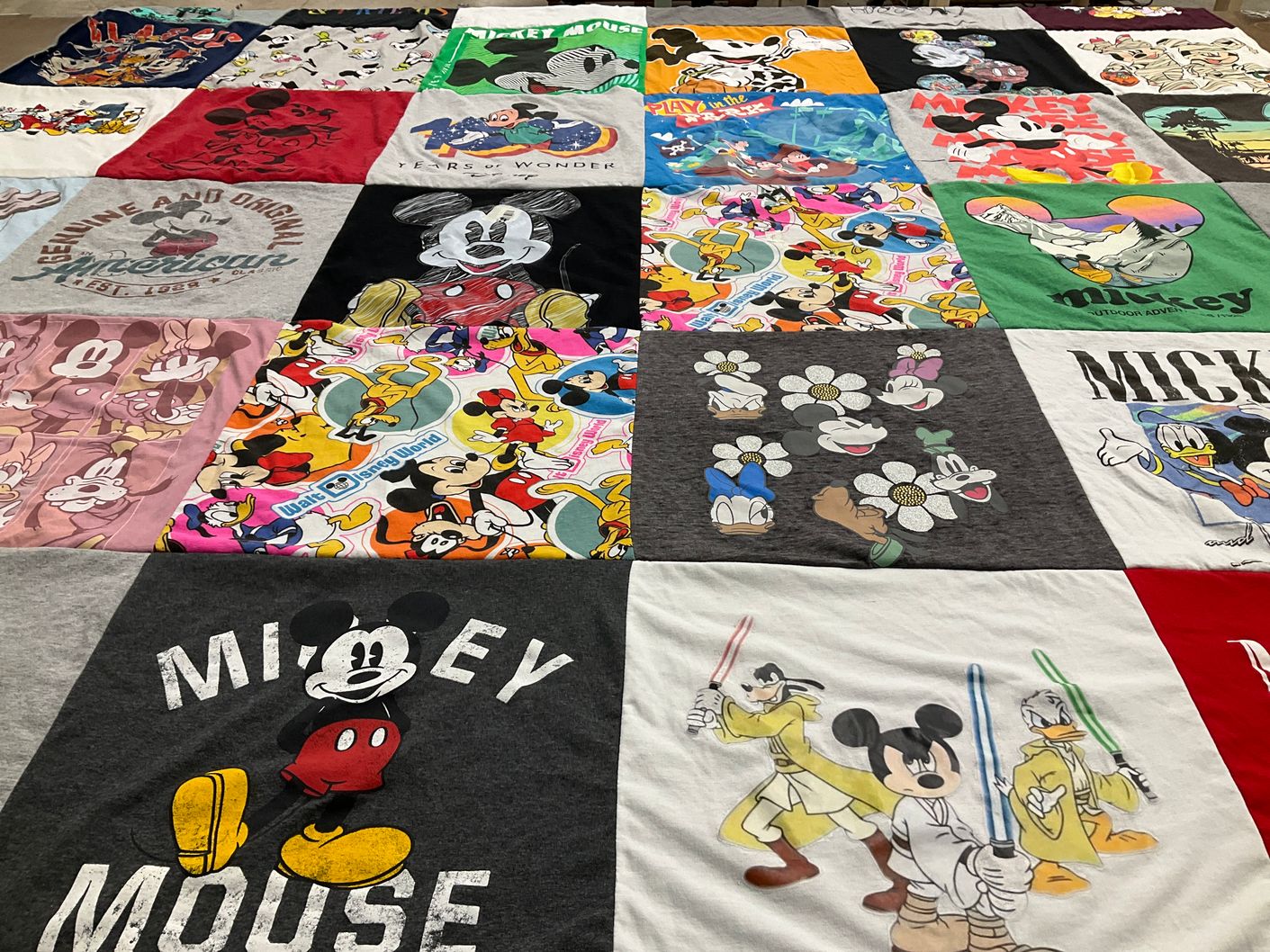T-shirt quilt with disney, animation themes by Troy from TN