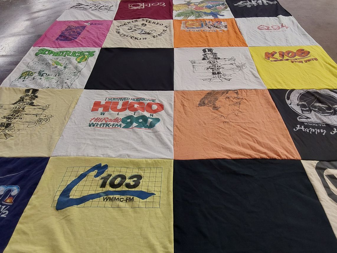 T-shirt quilt with radio themes by Ralph from FL