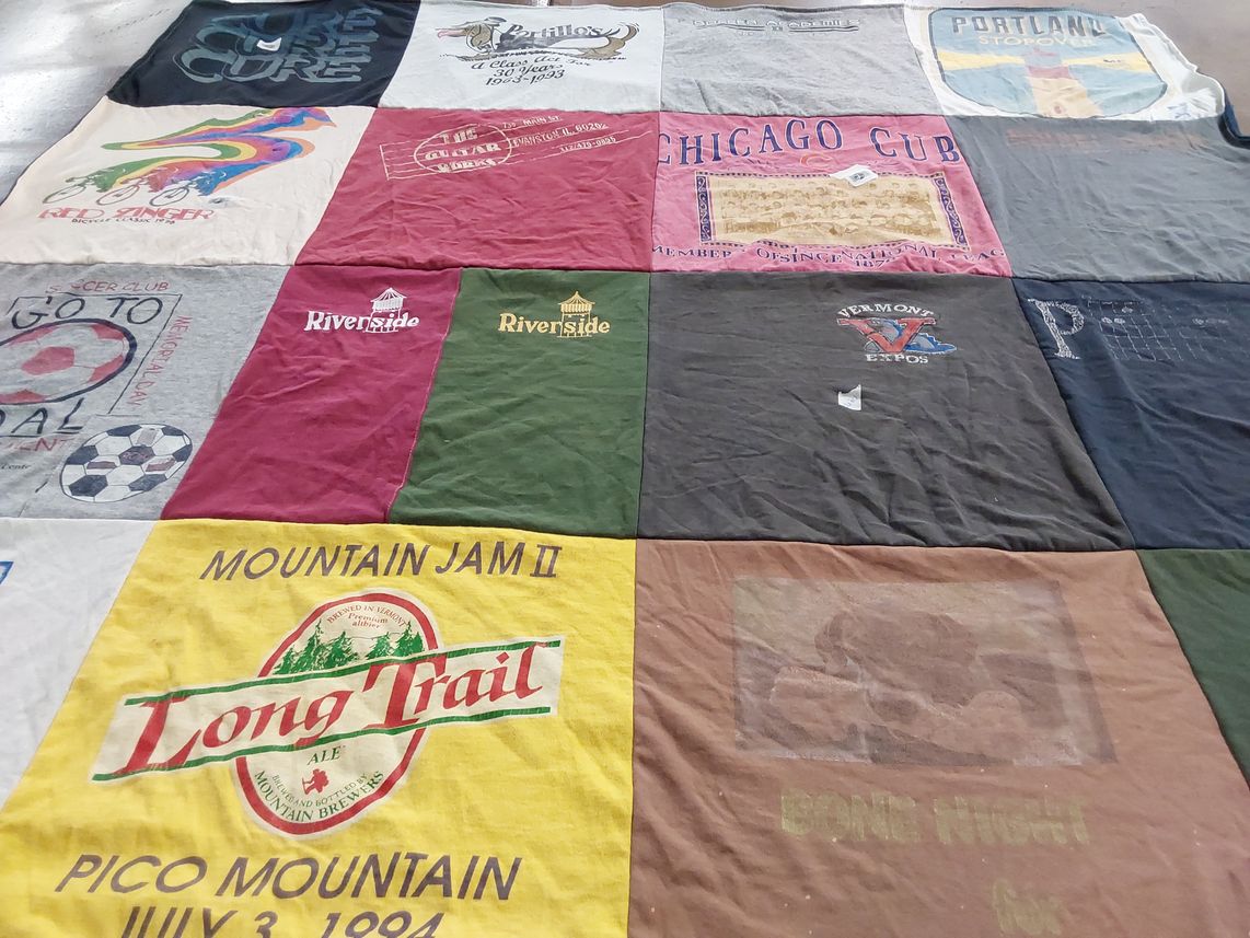 T-shirt quilt featuring chicago cubs by Abbey from VT