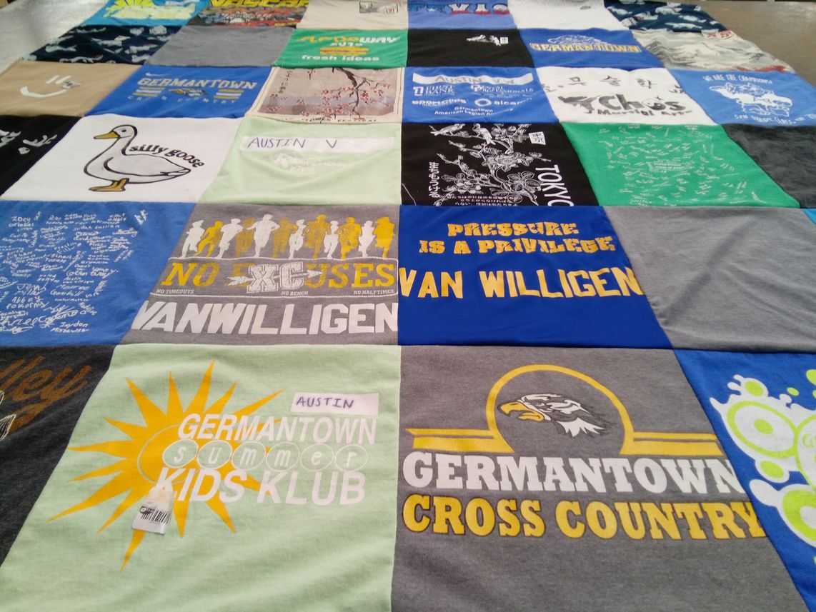 T-shirt quilt featuring germantown cross country by Jackie from WI