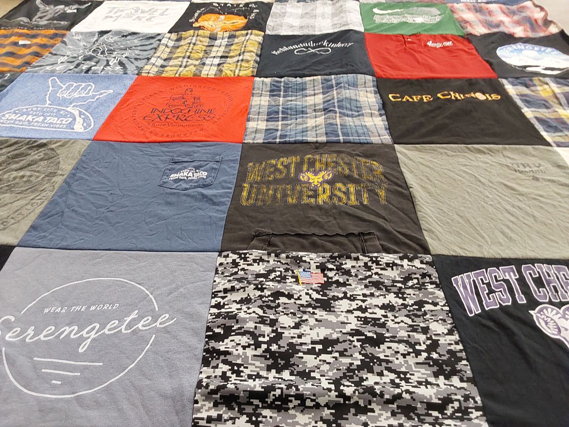 T-shirt quilt from west chester university by Barb from PA