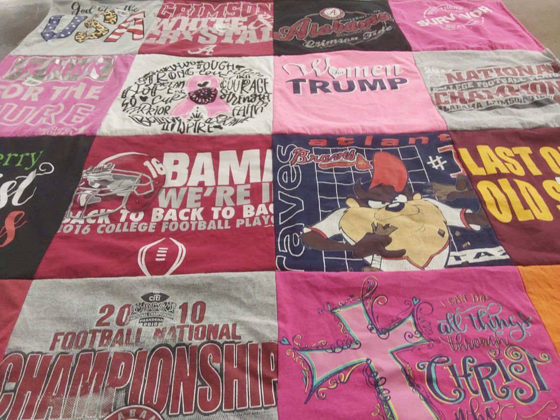 T-shirt quilt featuring alabama football team by Crystal from AL