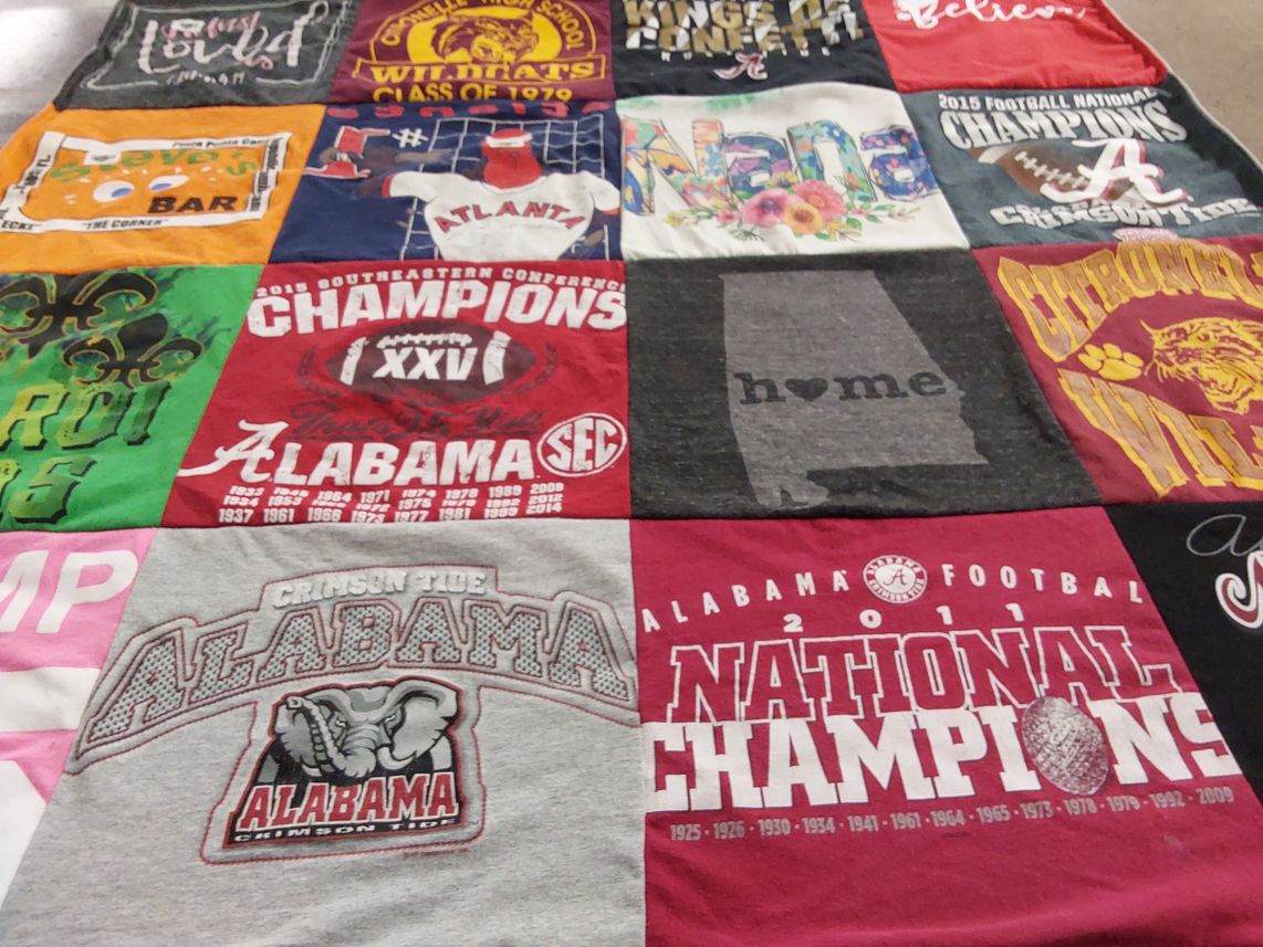 T-shirt quilt featuring university of alabama football by Crystal from AL