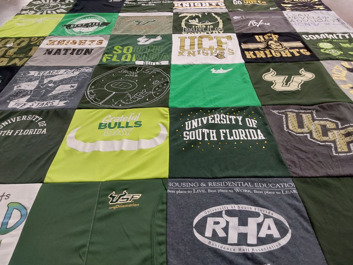T-shirt quilt featuring ucf knights, usf bulls by Taylar from FL