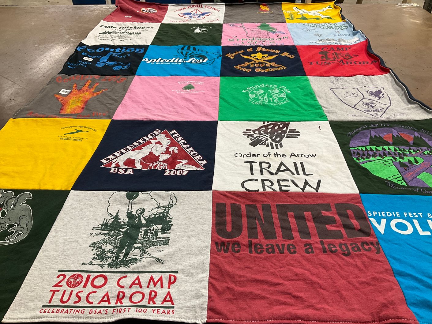 T-shirt quilt with boy scouts of america, camping themes by Jonathan from VA