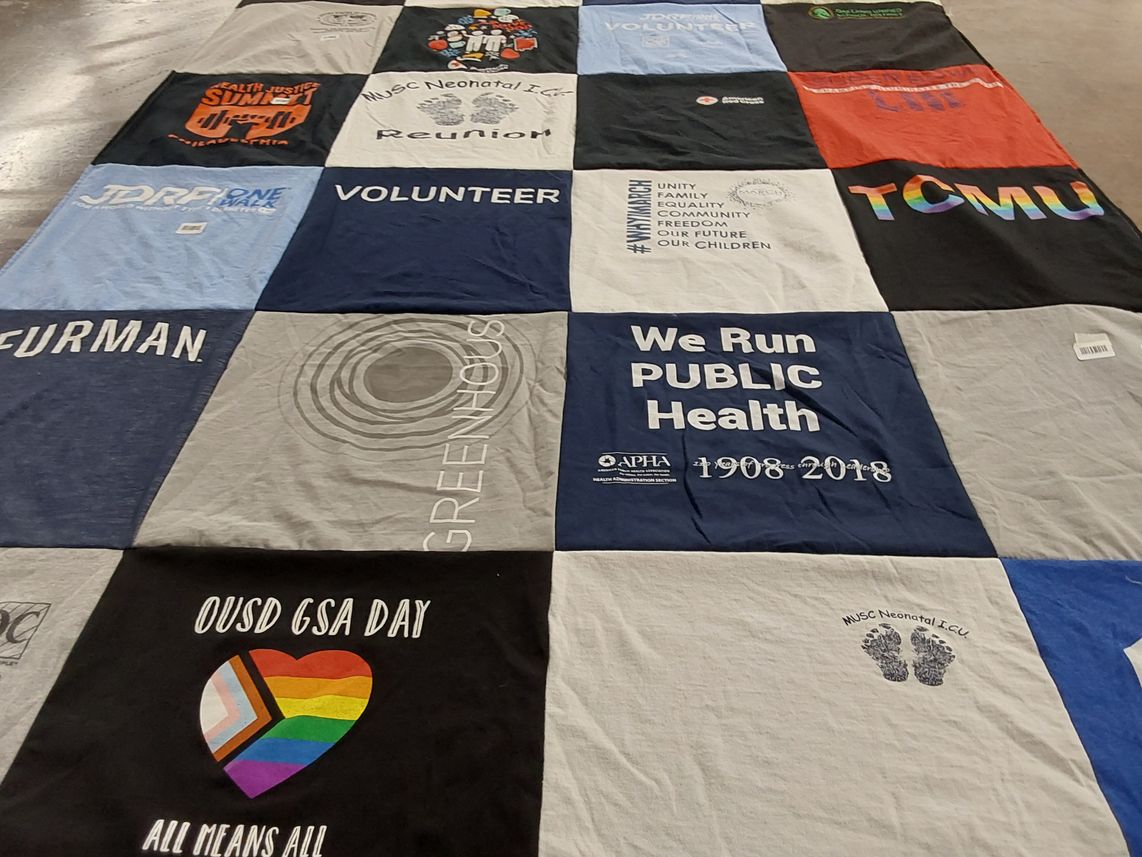 T-shirt quilt from furman university by Carmen from GA