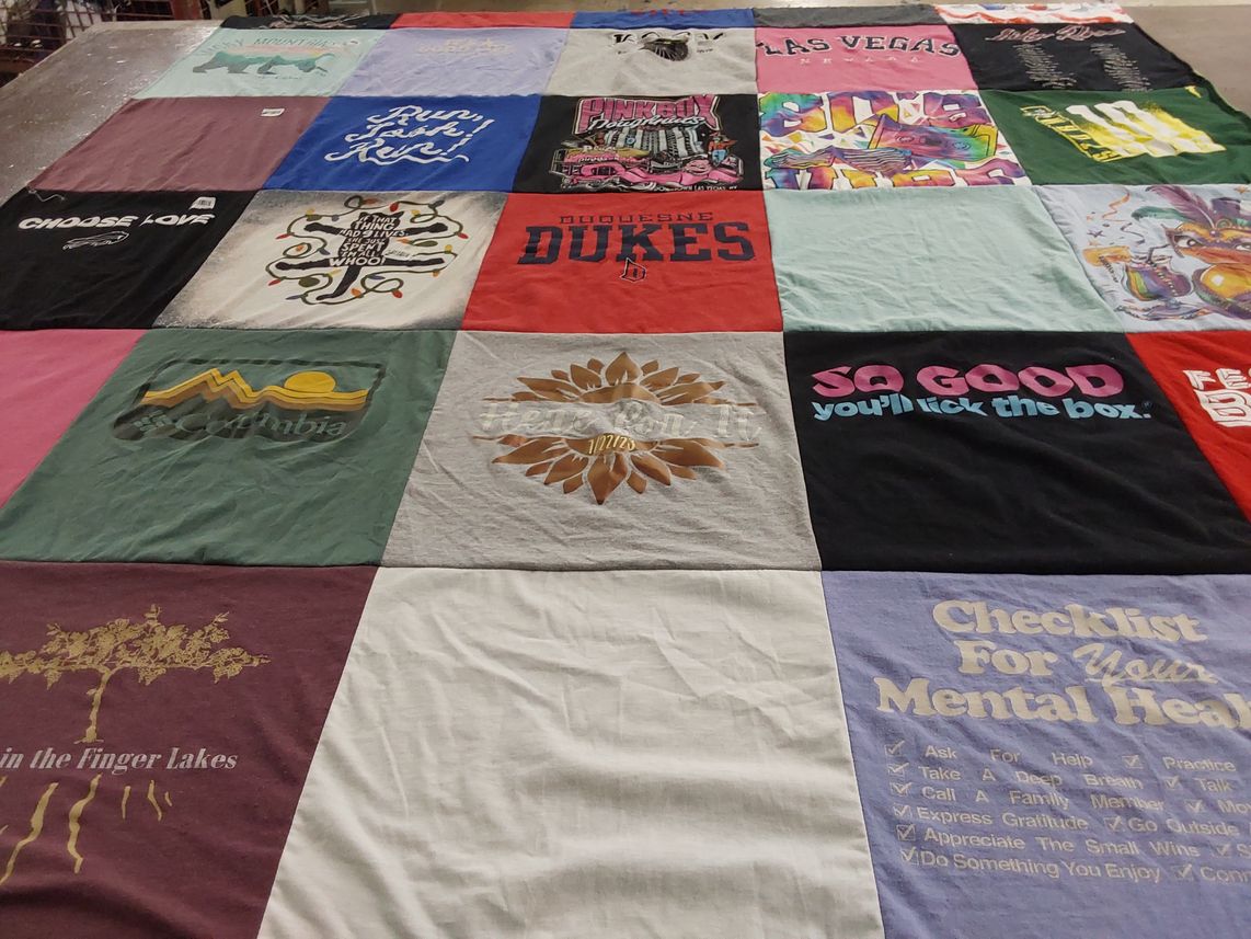 T-shirt quilt from duquesne university by Angela from PA