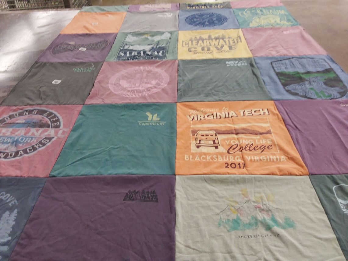 T-shirt quilt from virginia tech university by Karen from VA