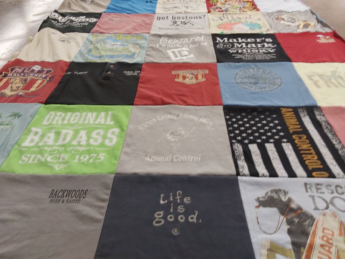 T-shirt quilt from mutt martinsville university by Jo from KY