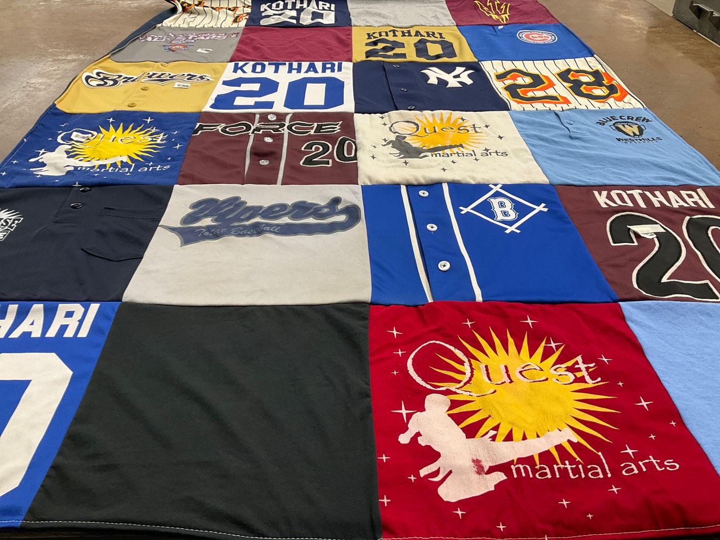 T-shirt quilt from hyers school by Kunjal from CA