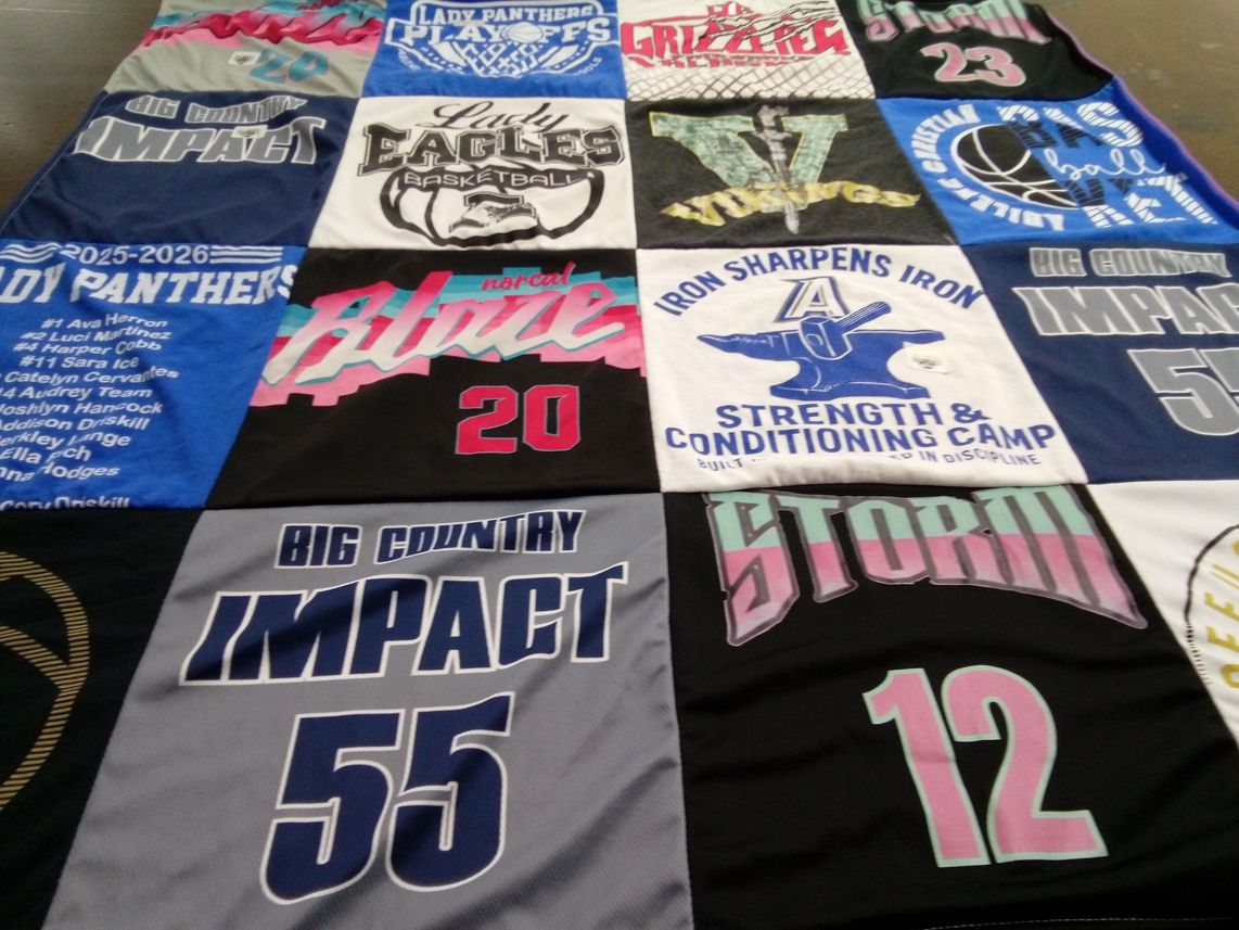 T-shirt quilt featuring big country impact, lady panthers basketball by Dorothy from TX