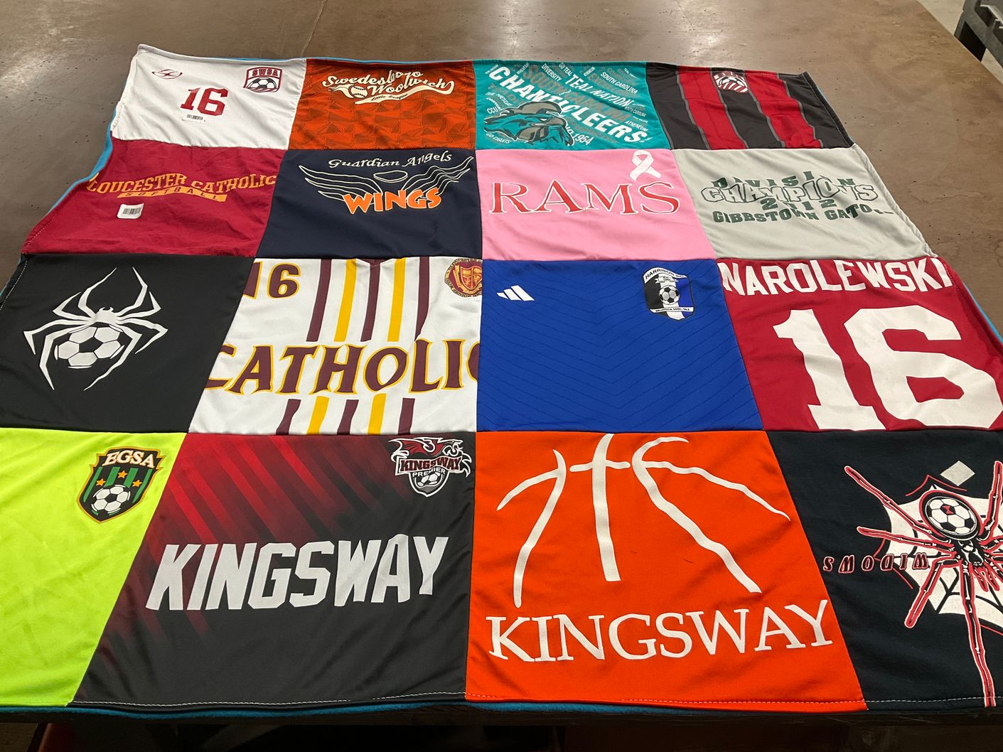 T-shirt quilt featuring kingsway regional high school, gloucester catholic high school by Virginia from NJ