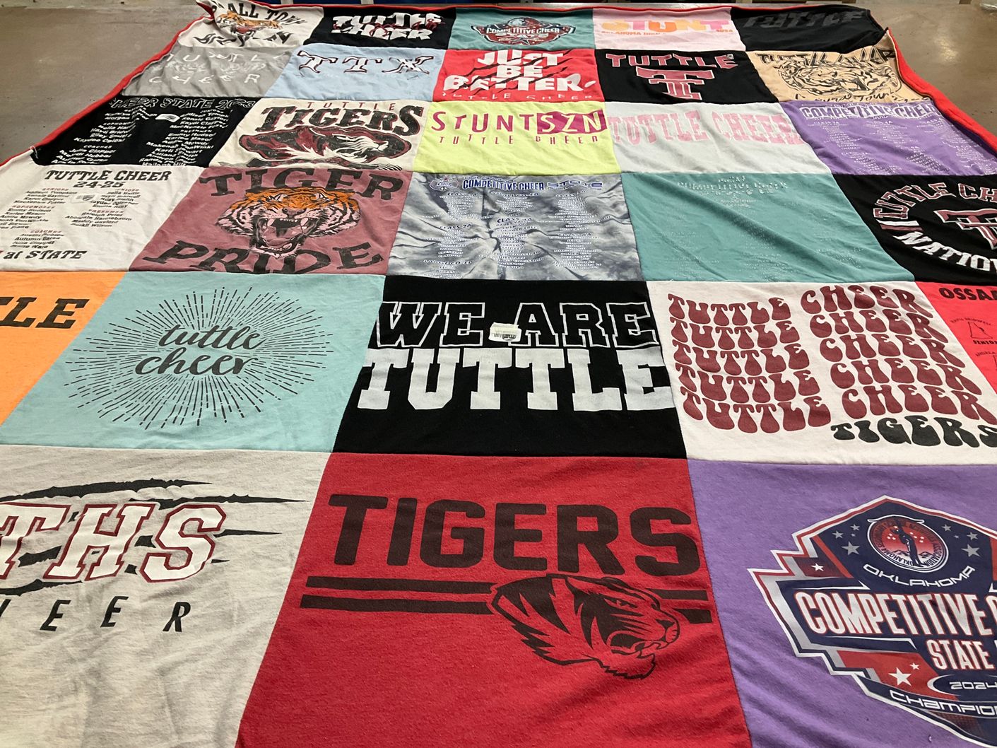 T-shirt quilt featuring tuttle tigers by Christi from OK