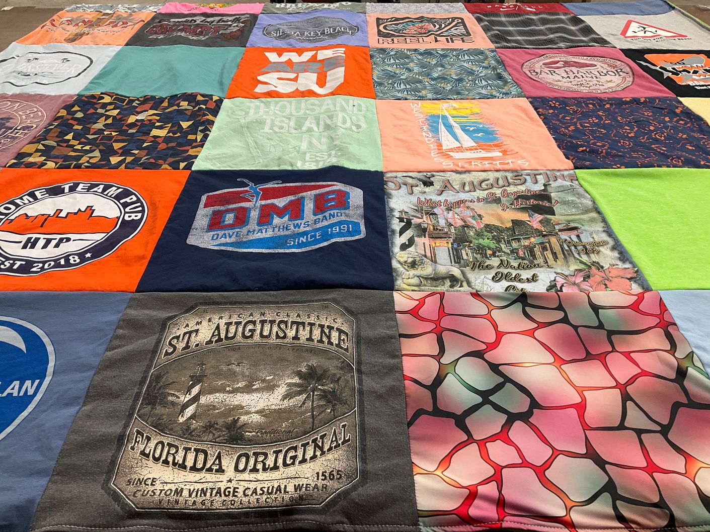 T-shirt quilt with music, beaches themes by Sandra from SC