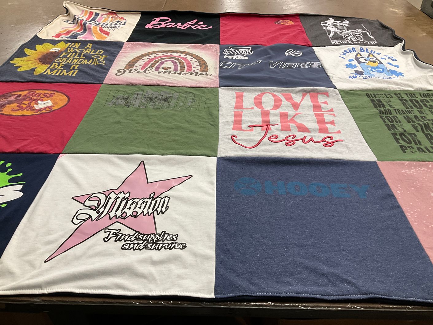 T-shirt quilt with fashion, faith themes by Chastity from VA