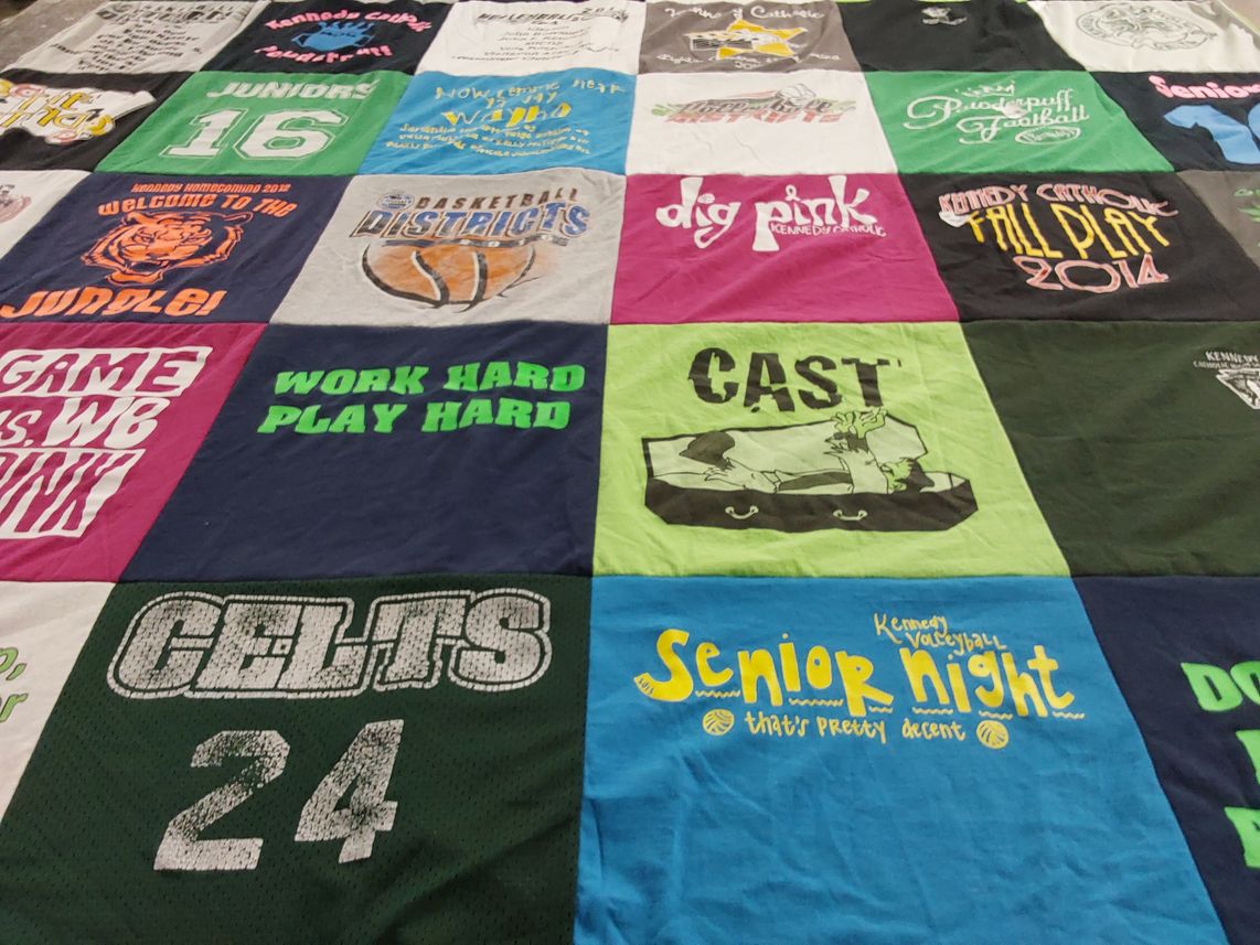 T-shirt quilt from kennedy catholic high school by Warren from MO