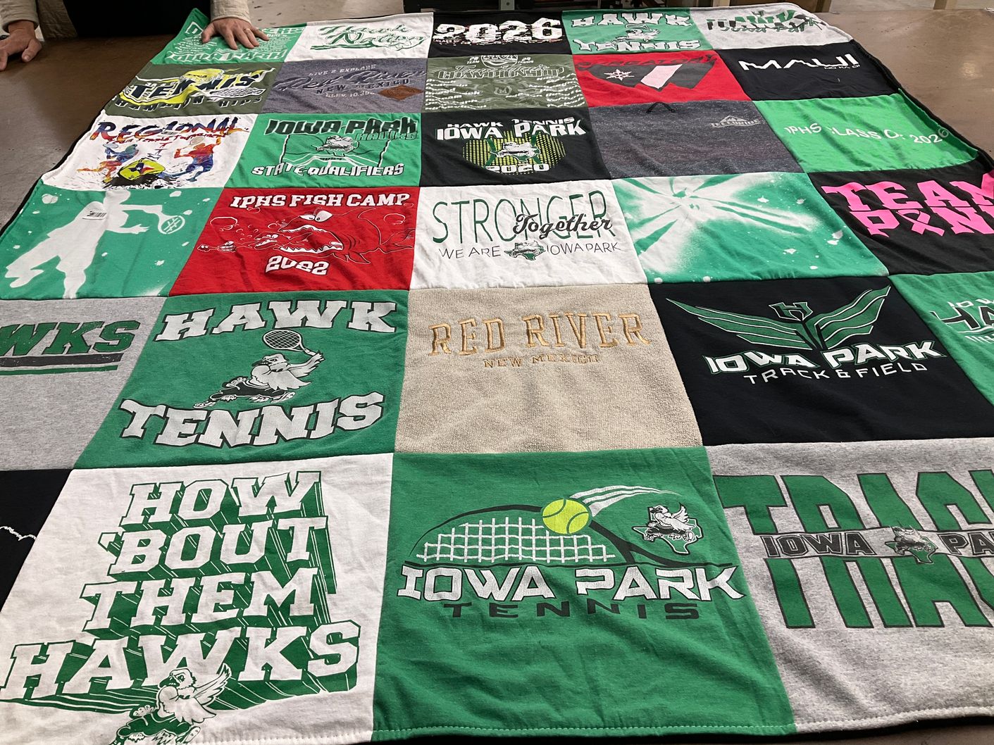 T-shirt quilt featuring iowa park high school tennis, iowa park high school track and field by AARON from TX