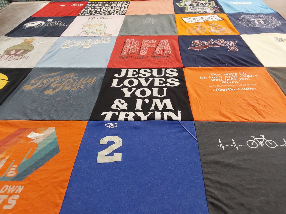 T-shirt quilt featuring boston red sox, los angeles dodgers by Shannon from CA