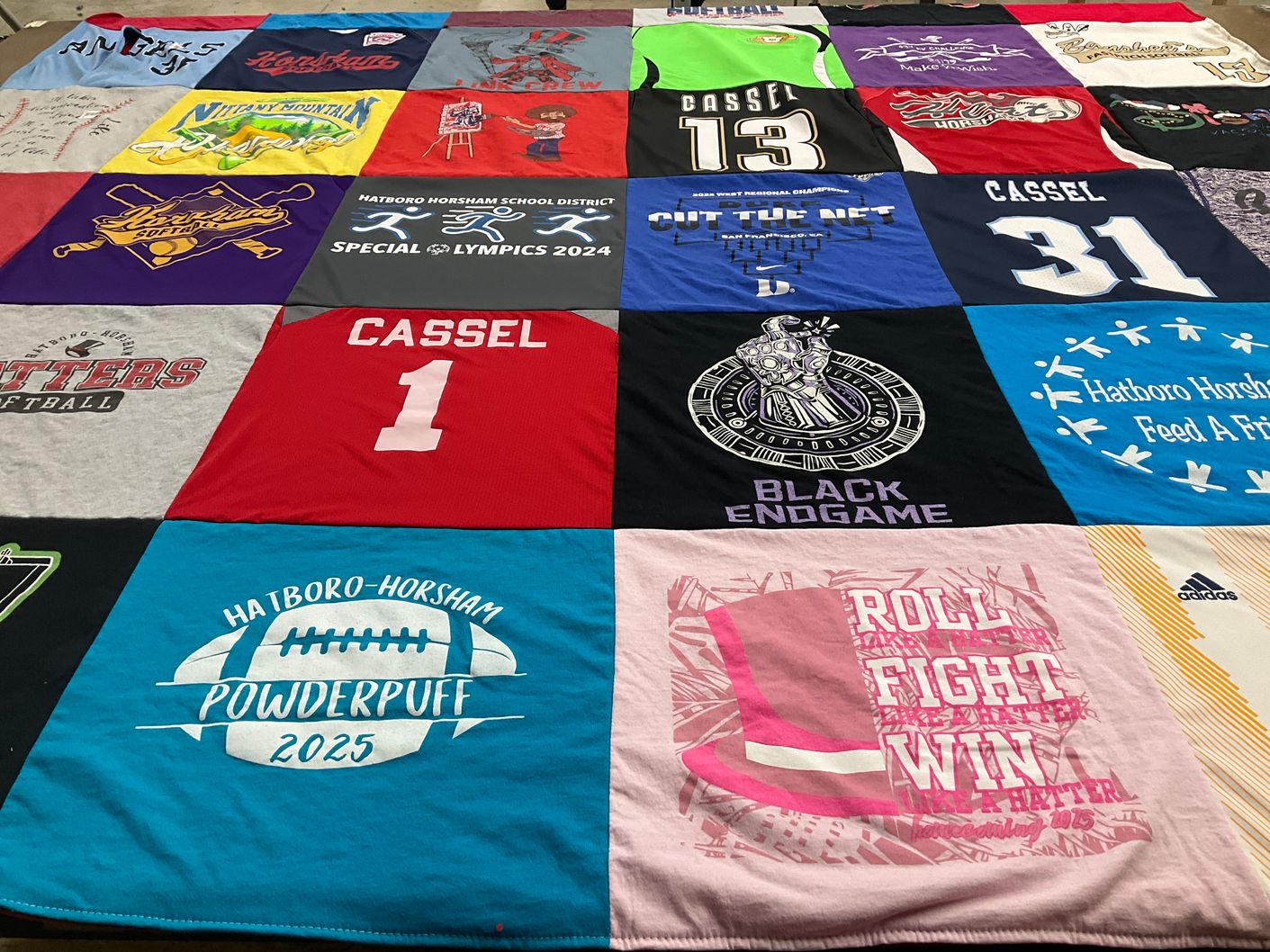 T-shirt quilt featuring hatboro-horsham high school softball team by Jessica from PA