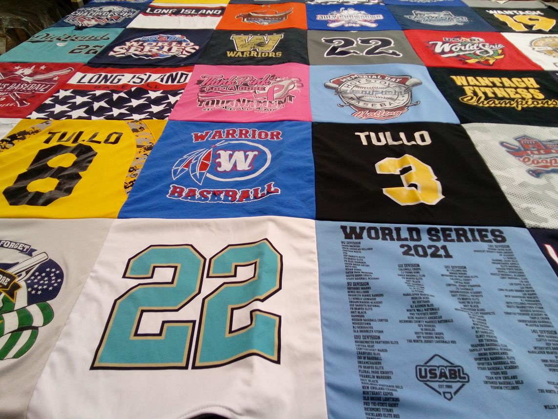 T-shirt quilt featuring warriors baseball by Emily from NY