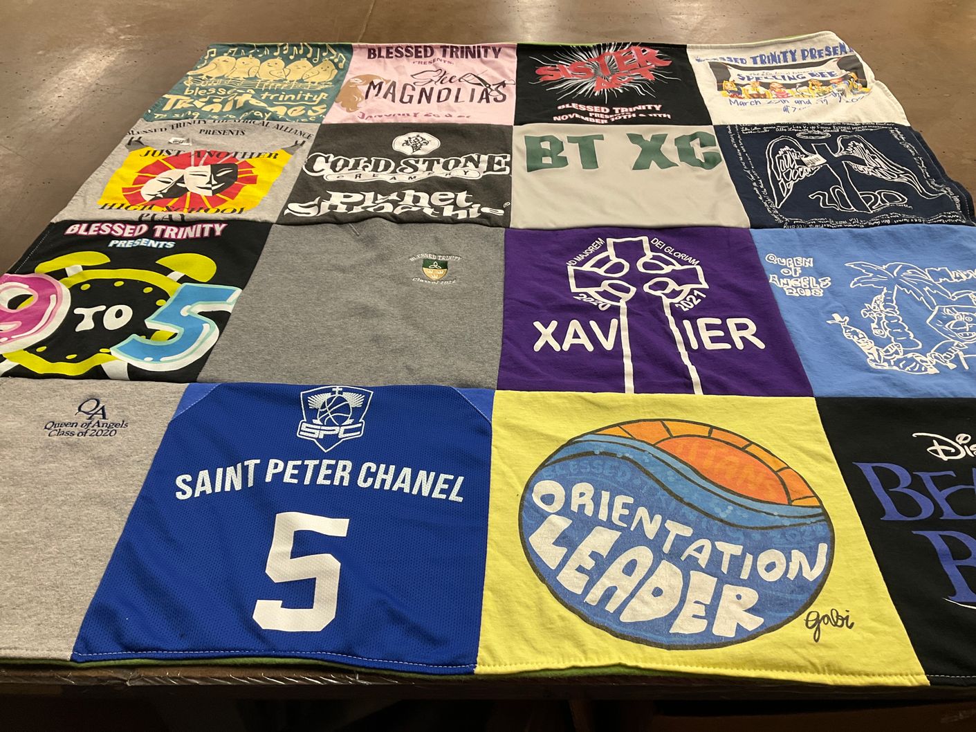 T-shirt quilt featuring blessed trinity cross country by courtney from GA