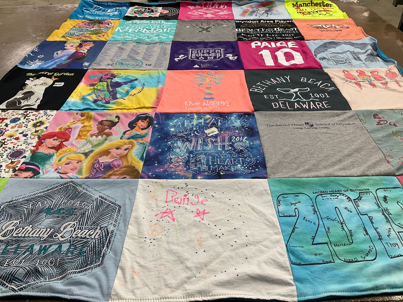 T-shirt quilt from sacred heart school of glyndon by Margaret from MD