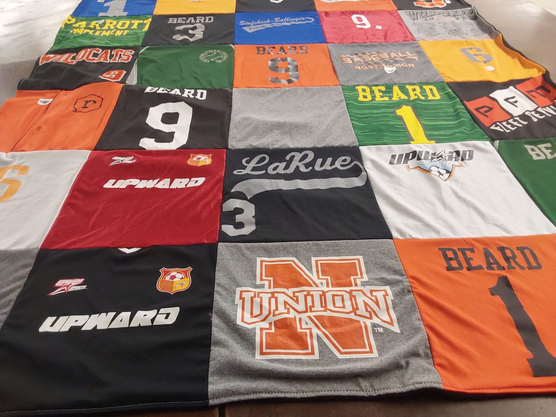 T-shirt quilt from northern union high school by Megan from OH