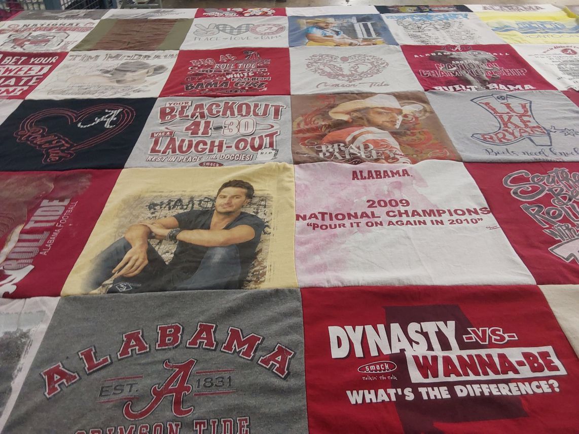 T-shirt quilt featuring alabama crimson tide by Kristal from AL