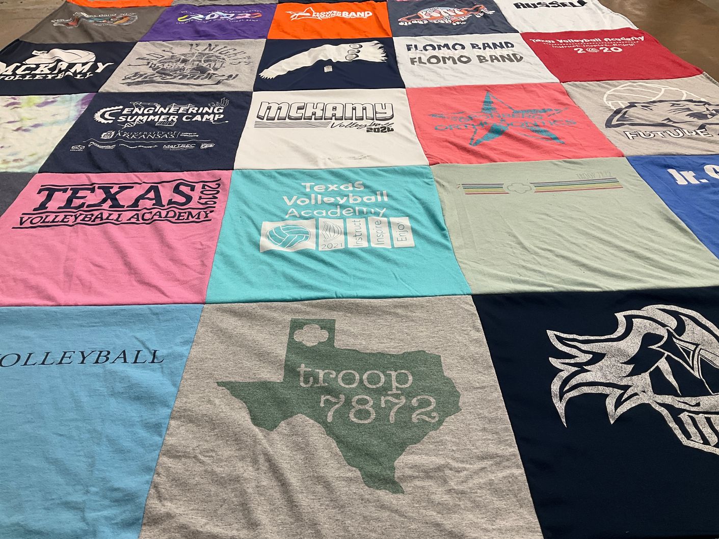 T-shirt quilt from mchamy volleyball academy by Amanda from TX