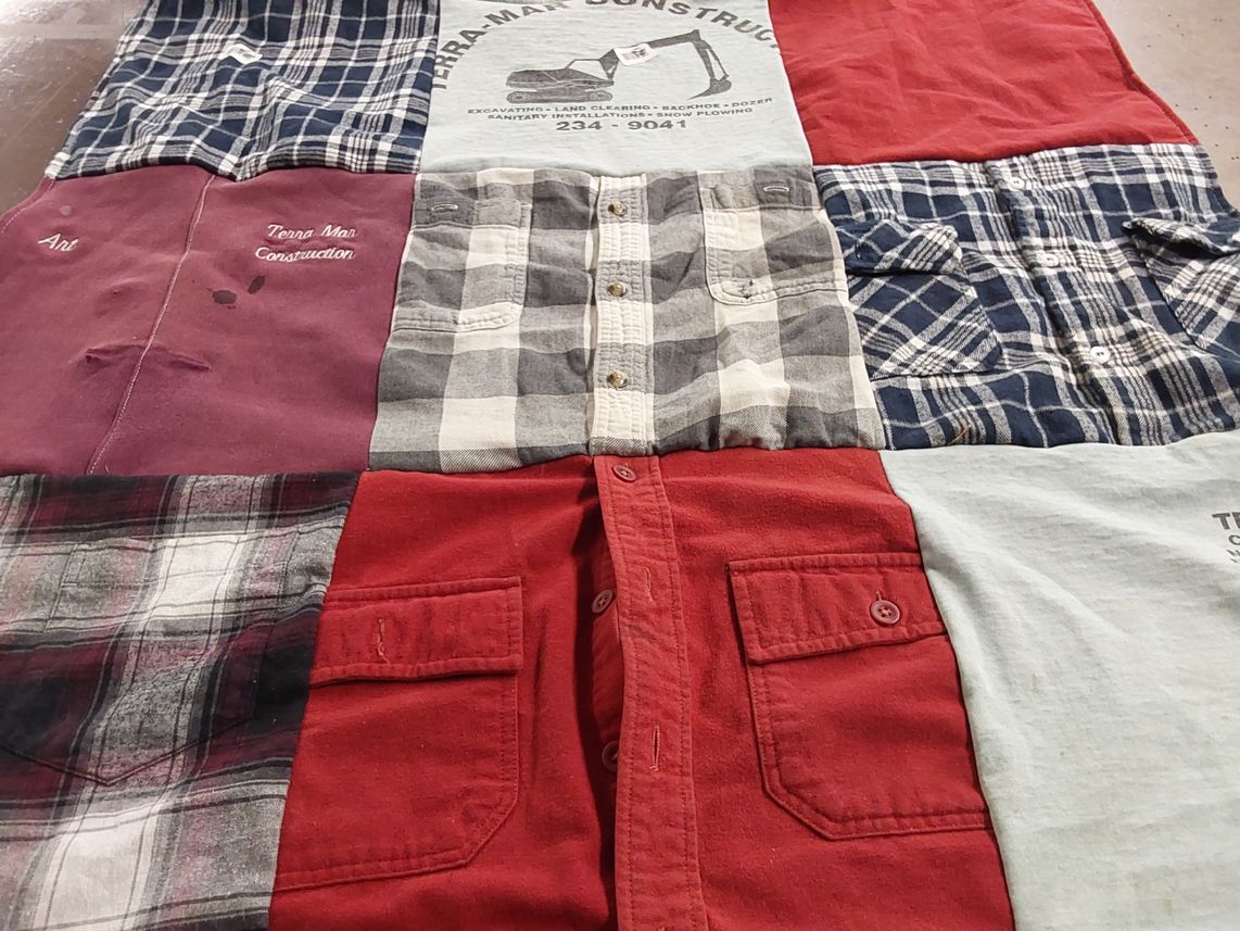 T-shirt quilt with construction themes by Mark from FL