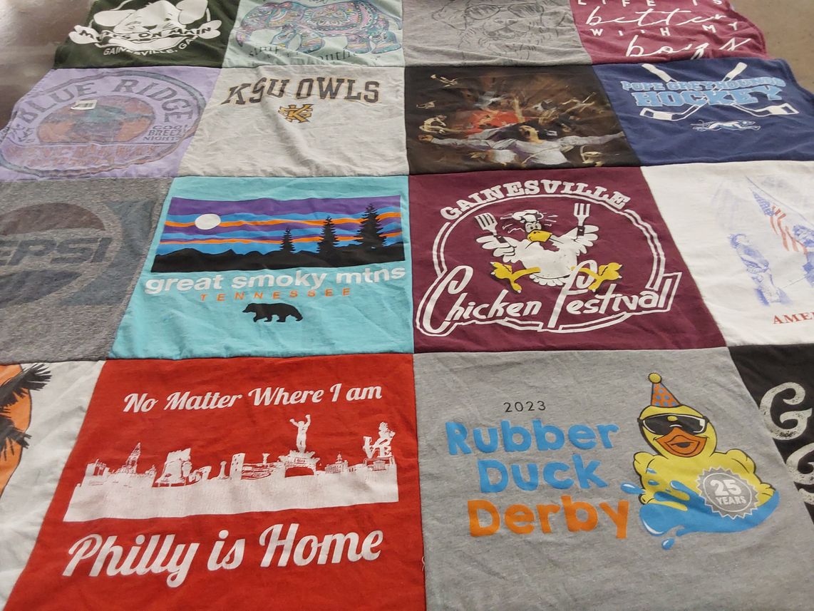 T-shirt quilt from kennesaw state university by Mary from GA