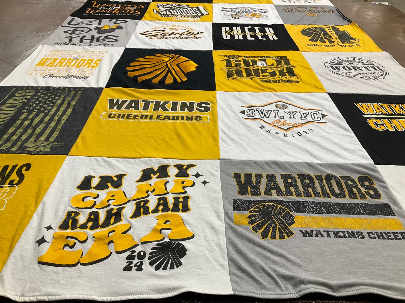 T-shirt quilt featuring watkins warriors by Cindy from OH