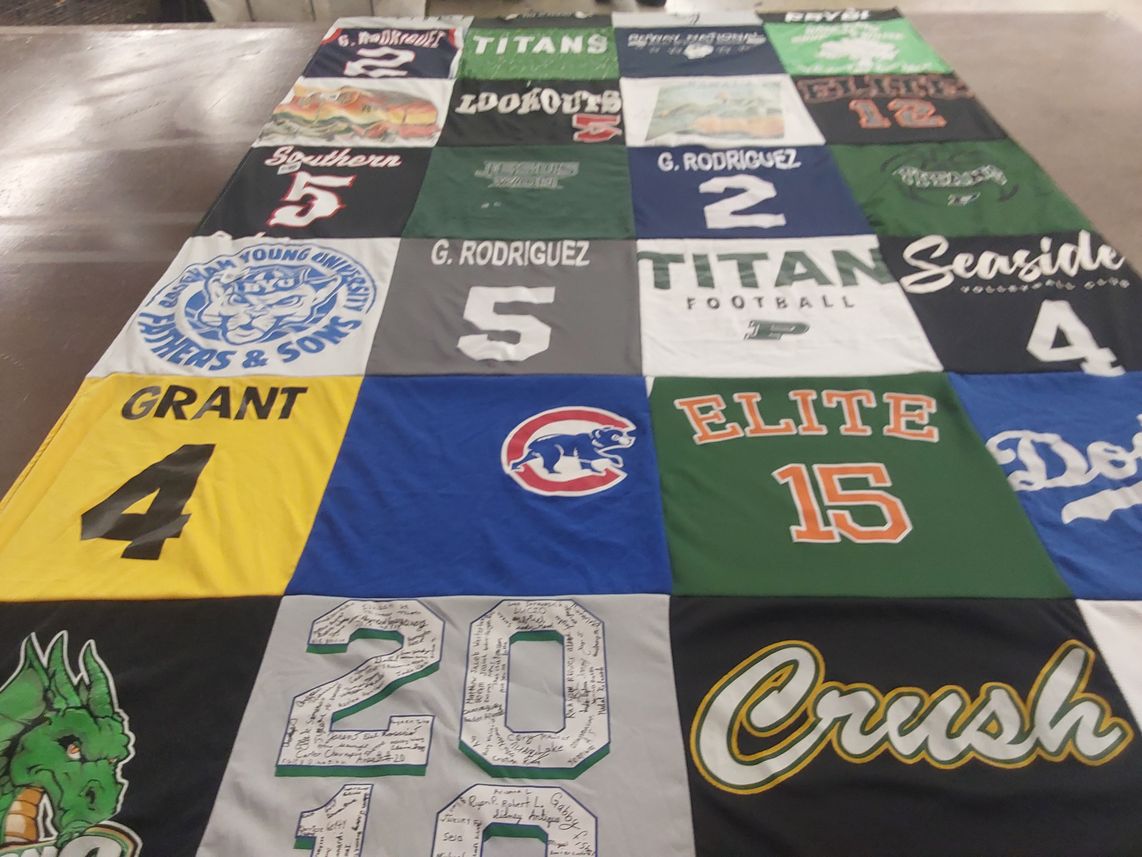 T-shirt quilt featuring titans football by Kim from CA