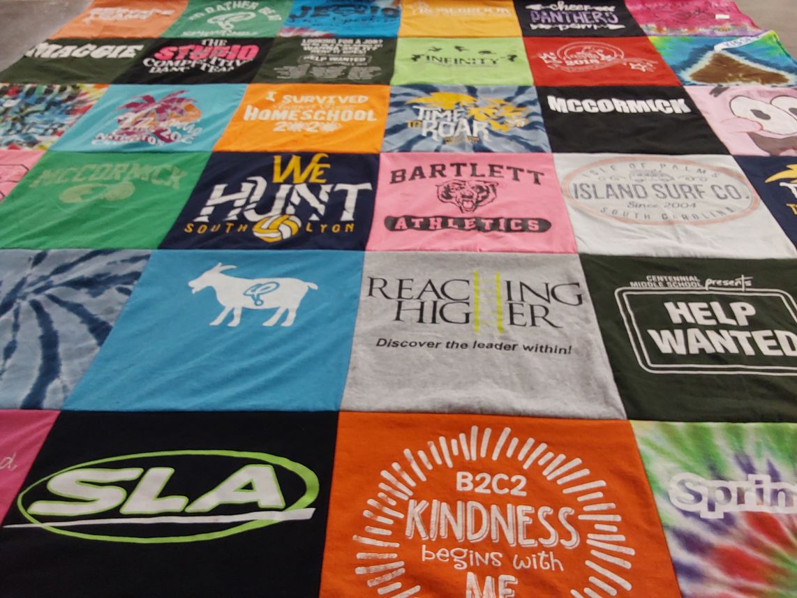 T-shirt quilt featuring bartlett athletics by Emily from MI