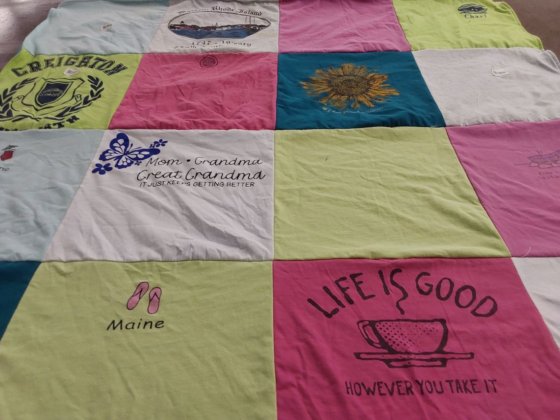 T-shirt quilt from creighton university by Maryann from MA