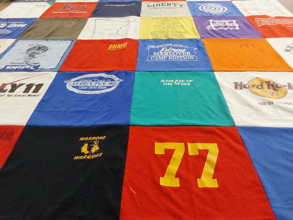 T-shirt quilt featuring warroad warriors by Janet from MN
