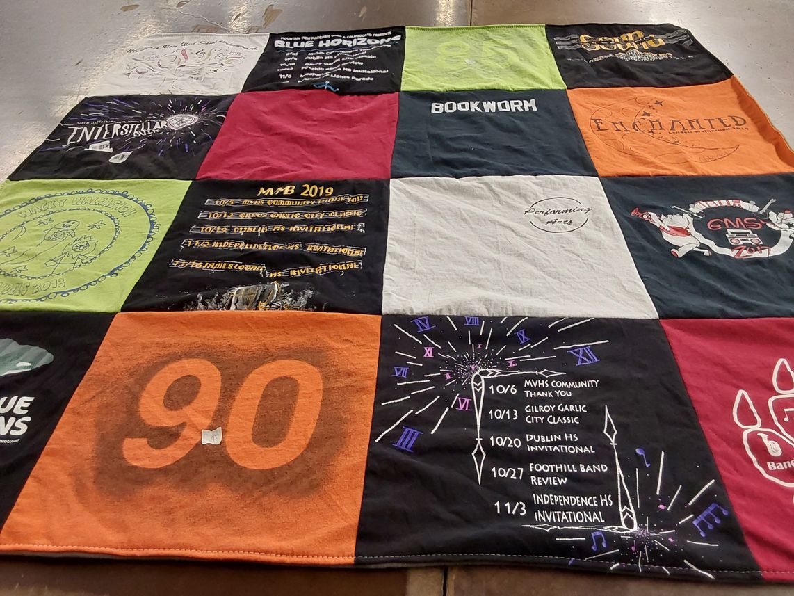 T-shirt quilt from monta vista high school by Clara from TX