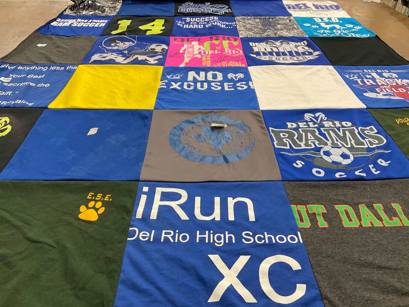 T-shirt quilt featuring del rio rams soccer by Diana from TX