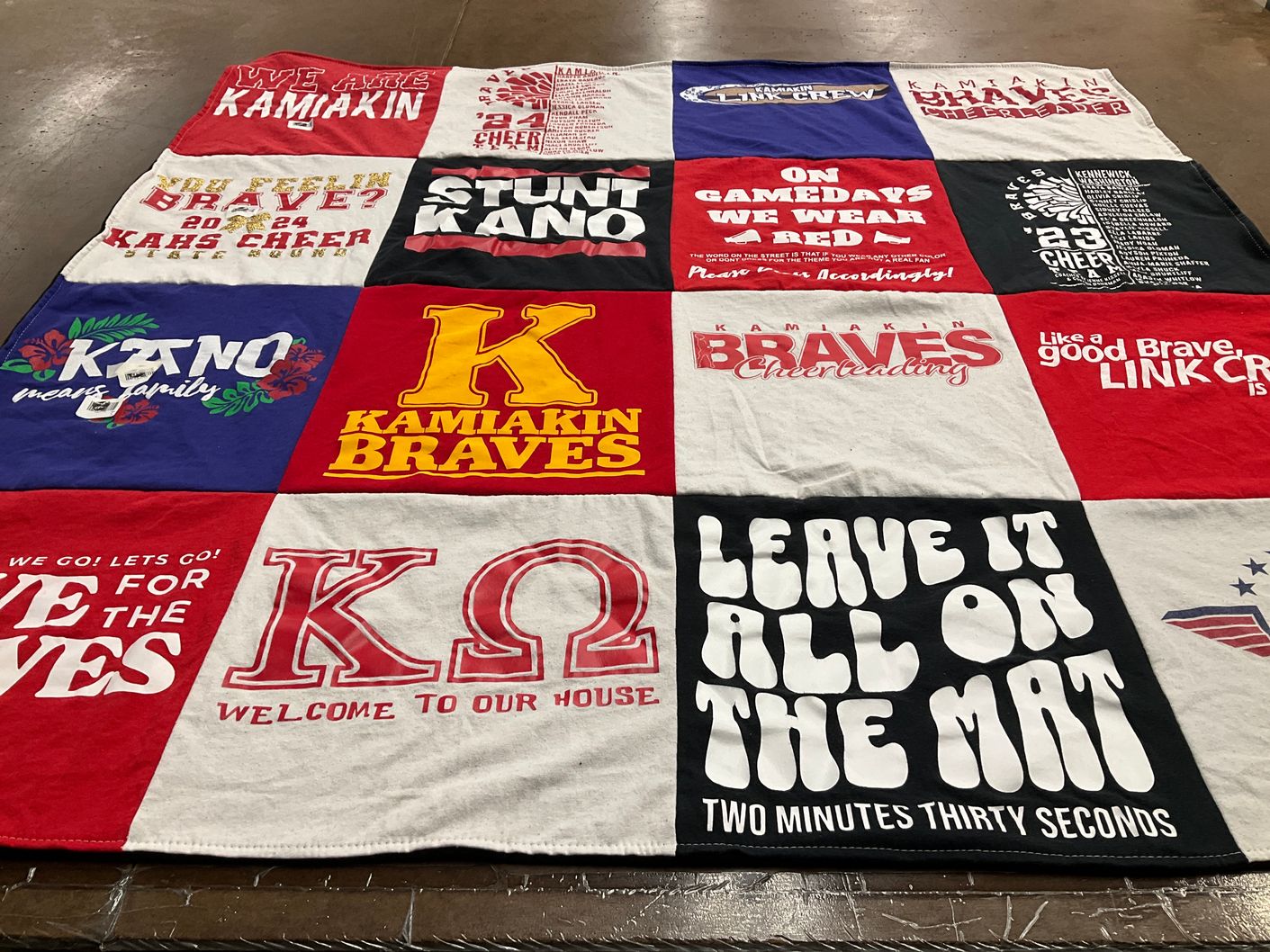 T-shirt quilt featuring kamiakin braves by Melinda from WA