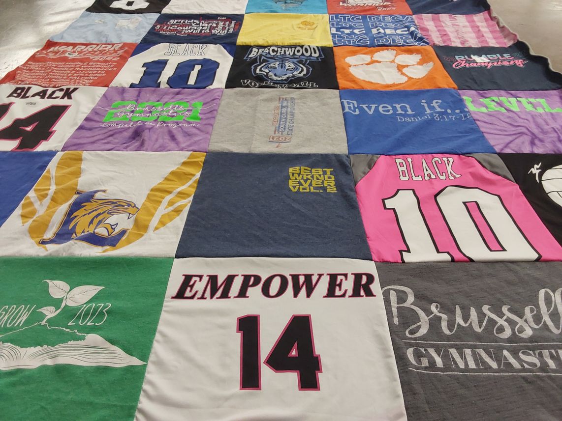 T-shirt quilt from brussell gymnastics by Shannon from SC