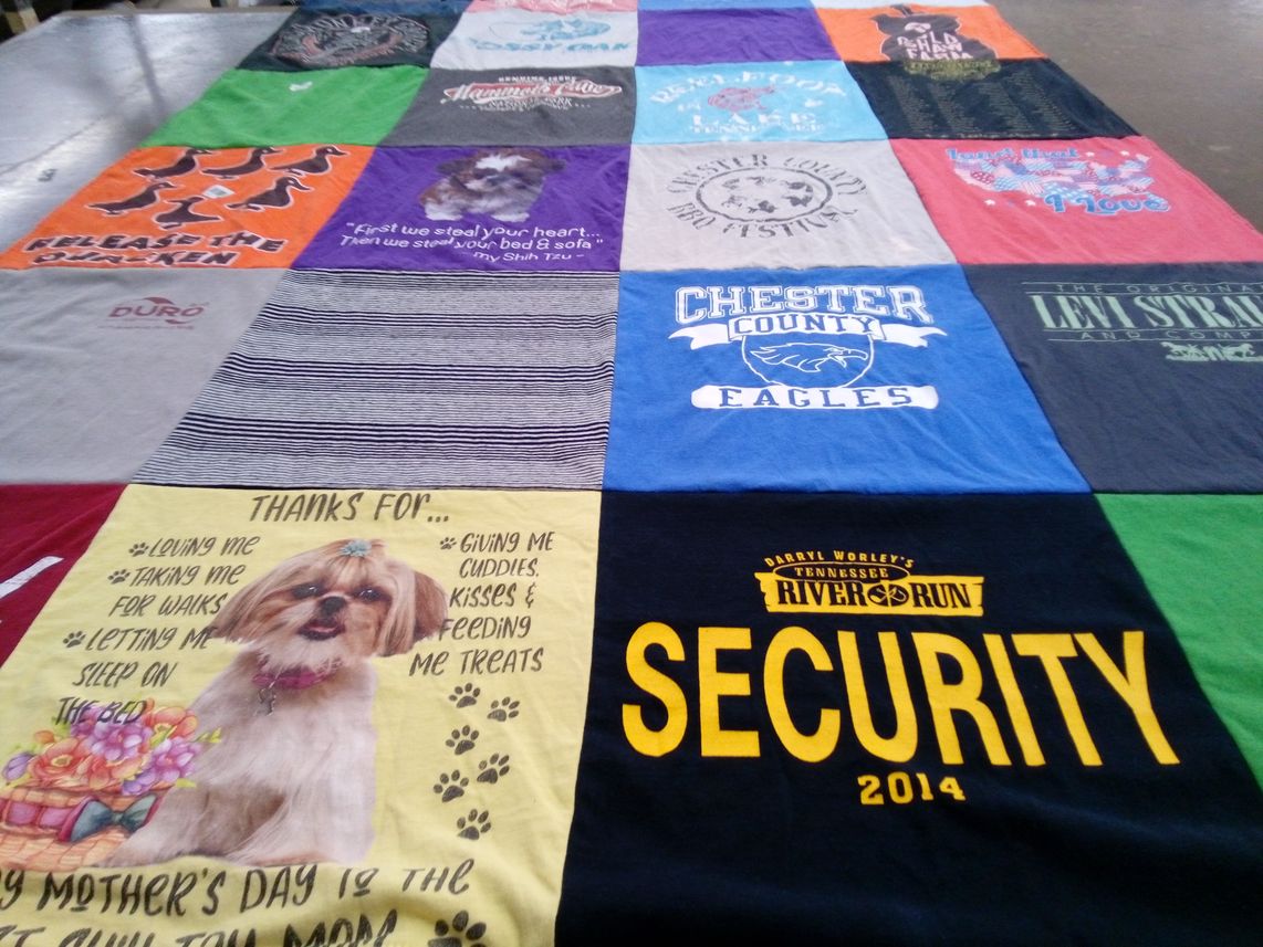 T-shirt quilt featuring chester county eagles by Alison from TN