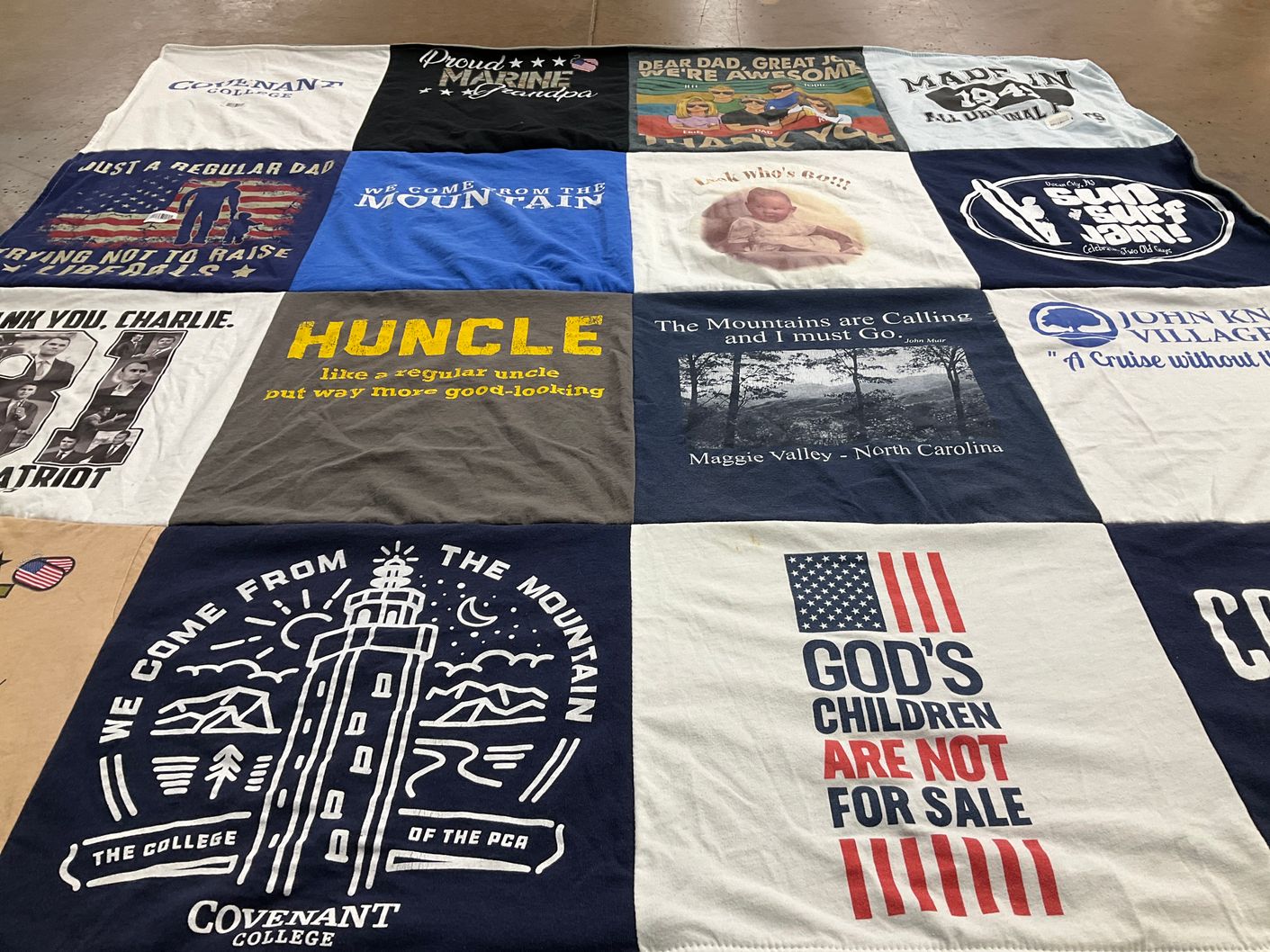 T-shirt quilt from covenant college by Lucy from GA