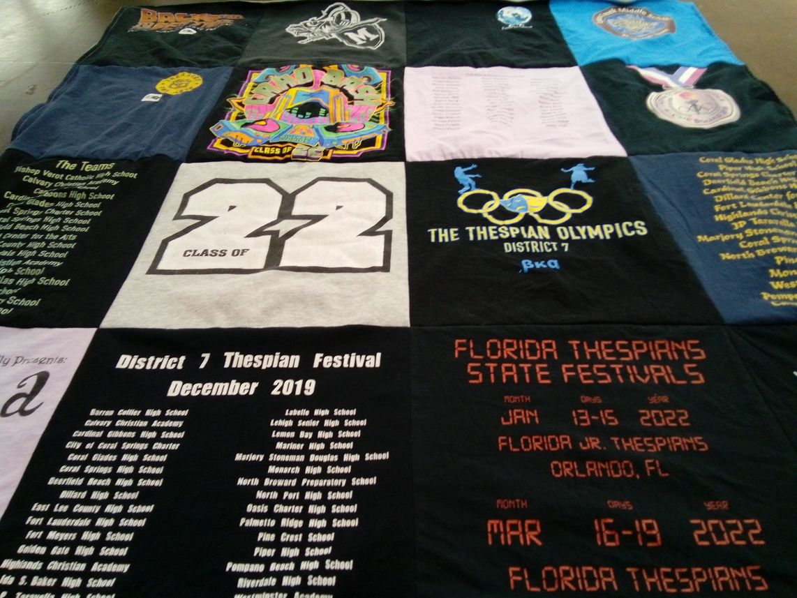 T-shirt quilt from bishop verot catholic high school, calvary christian academy by Evan from FL
